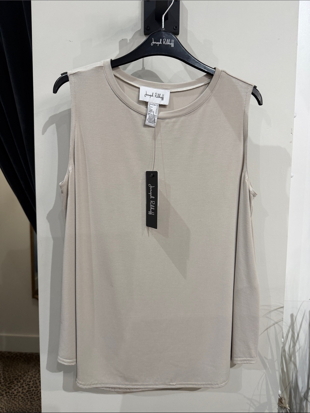 Joseph Ribkoff Neutral Taupe Sleeveless Crewneck Tank